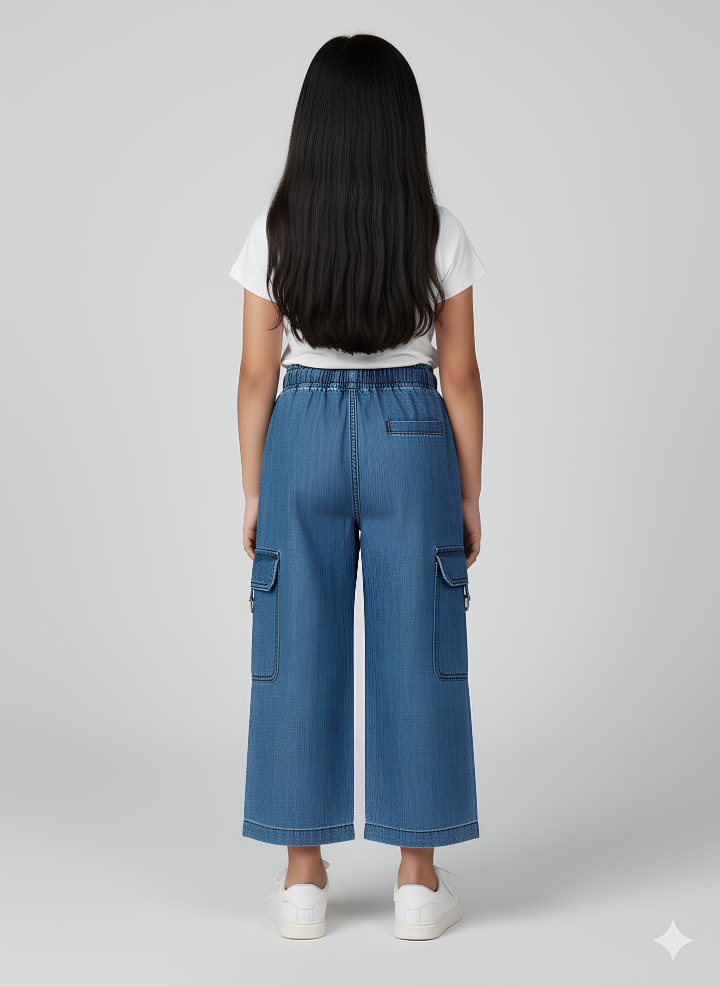 Denim pajama with elastic