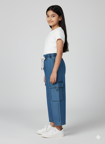 Denim pajama with elastic